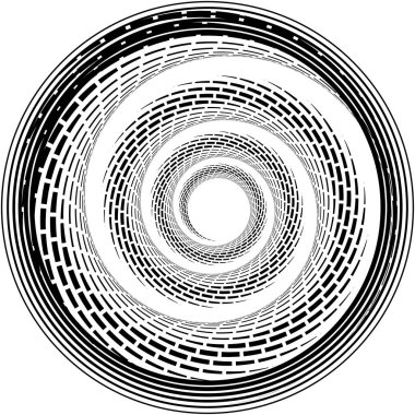 Soyut sarmal, girdap, dönme vektörü örtüşüyor. Volute, helix, koklear vertigo dairesel, geometrik çizim. Soyut çember