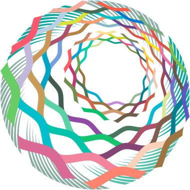 Soyut sarmal, girdap, dönme vektörü örtüşüyor. Volute, helix, koklear vertigo dairesel, geometrik çizim. Soyut çember