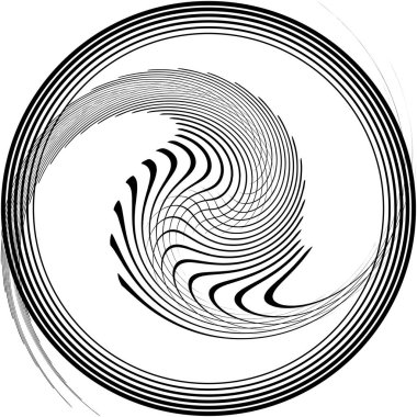 Soyut sarmal, girdap, dönme vektörü örtüşüyor. Volute, helix, koklear vertigo dairesel, geometrik çizim. Soyut çember