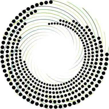 Soyut sarmal, girdap, dönme vektörü örtüşüyor. Volute, helix, koklear vertigo dairesel, geometrik çizim. Soyut çember