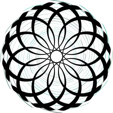 Soyut sarmal, girdap, dönme vektörü örtüşüyor. Volute, helix, koklear vertigo dairesel, geometrik çizim. Soyut çember
