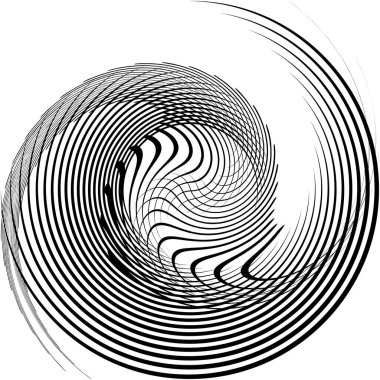 Soyut sarmal, girdap, dönme vektörü örtüşüyor. Volute, helix, koklear vertigo dairesel, geometrik çizim. Soyut çember