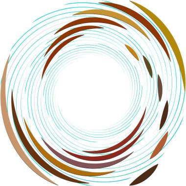 Soyut sarmal, girdap, dönme vektörü örtüşüyor. Volute, helix, koklear vertigo dairesel, geometrik çizim. Soyut çember