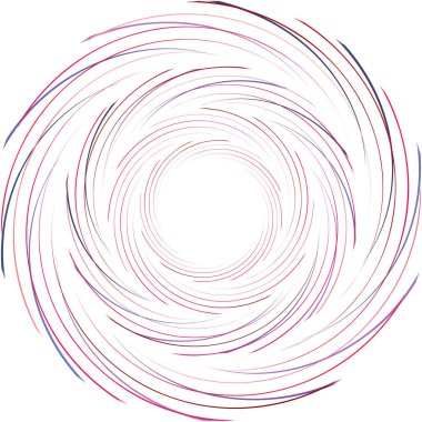 Soyut sarmal, girdap, dönme vektörü örtüşüyor. Volute, helix, koklear vertigo dairesel, geometrik çizim. Soyut çember