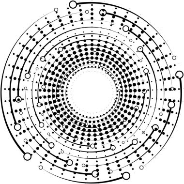 Soyut sarmal, girdap, dönme vektörü örtüşüyor. Volute, helix, koklear vertigo dairesel, geometrik çizim. Soyut çember