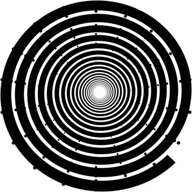 Soyut sarmal, girdap, dönme vektörü örtüşüyor. Volute, helix, koklear vertigo dairesel, geometrik çizim. Soyut çember