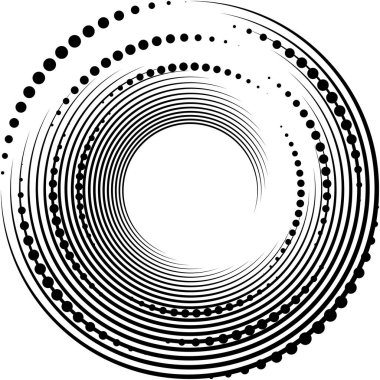 Soyut sarmal, girdap, dönme vektörü örtüşüyor. Volute, helix, koklear vertigo dairesel, geometrik çizim. Soyut çember