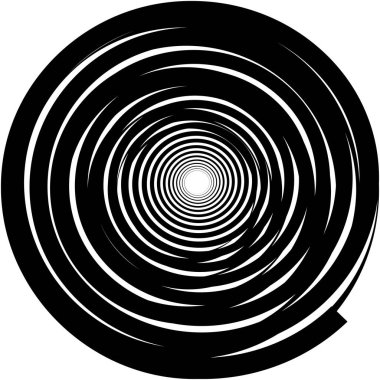 Soyut sarmal, girdap, dönme vektörü örtüşüyor. Volute, helix, koklear vertigo dairesel, geometrik çizim. Soyut çember