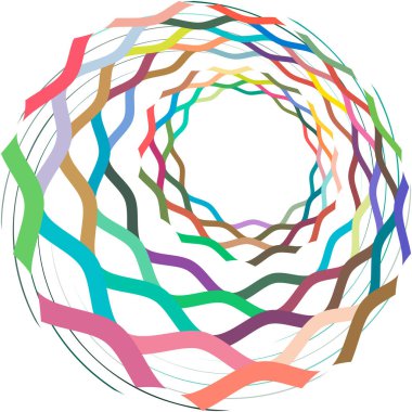 Soyut sarmal, girdap, dönme vektörü örtüşüyor. Volute, helix, koklear vertigo dairesel, geometrik çizim. Soyut çember