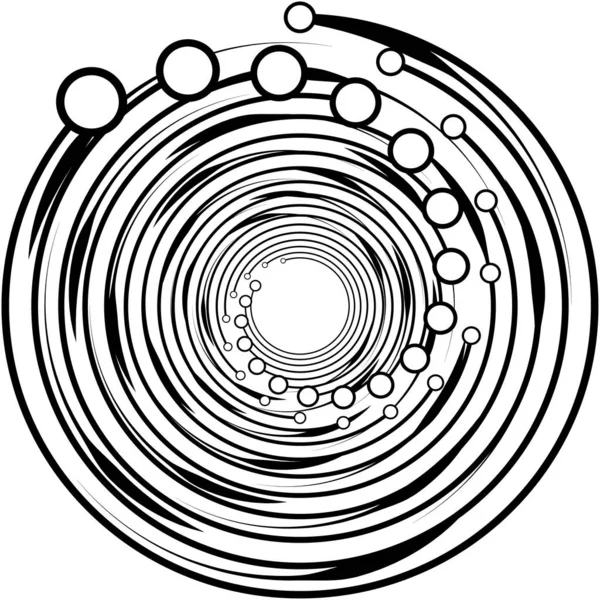 추상적 스피랄 벡터를 뛰어넘는 달팽이관은 동그랗고 기하학적 그림입니다 — 스톡 벡터