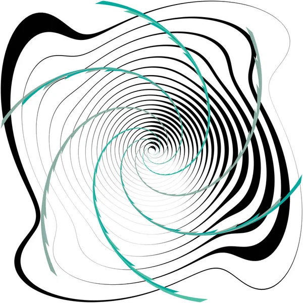 Overlaying Abstract Spiral Swirl Twirl Vector Volute Helix Cochlear Vertigo — Stock Vector