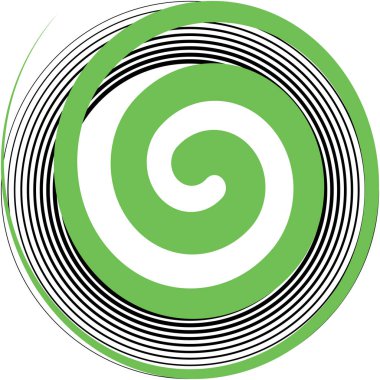 Soyut sarmal, girdap, dönme vektörü örtüşüyor. Volute, helix, koklear vertigo dairesel, geometrik çizim. Soyut çember