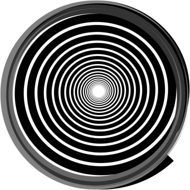 Soyut sarmal, girdap, dönme vektörü örtüşüyor. Volute, helix, koklear vertigo dairesel, geometrik çizim. Soyut çember