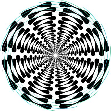 Soyut sarmal, girdap, dönme vektörü örtüşüyor. Volute, helix, koklear vertigo dairesel, geometrik çizim. Soyut çember