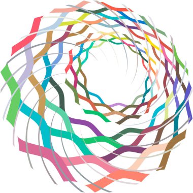 Soyut sarmal, girdap, dönme vektörü örtüşüyor. Volute, helix, koklear vertigo dairesel, geometrik çizim. Soyut çember