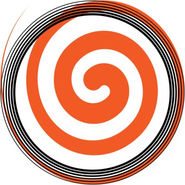 Soyut sarmal, girdap, dönme vektörü örtüşüyor. Volute, helix, koklear vertigo dairesel, geometrik çizim. Soyut çember