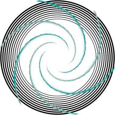 Soyut sarmal, girdap, dönme vektörü örtüşüyor. Volute, helix, koklear vertigo dairesel, geometrik çizim. Soyut çember