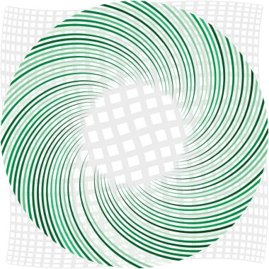 Soyut sarmal, girdap, dönme vektörü örtüşüyor. Volute, helix, koklear vertigo dairesel, geometrik çizim. Soyut çember