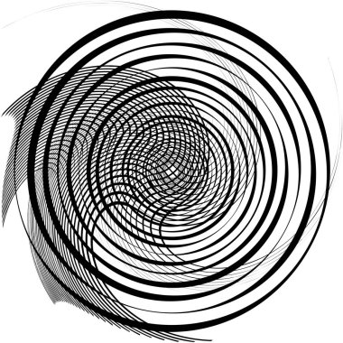 Soyut sarmal, girdap, dönme vektörü örtüşüyor. Volute, helix, koklear vertigo dairesel, geometrik çizim. Soyut çember