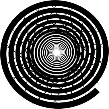 Soyut sarmal, girdap, dönme vektörü örtüşüyor. Volute, helix, koklear vertigo dairesel, geometrik çizim. Soyut çember