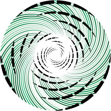 Soyut sarmal, girdap, dönme vektörü örtüşüyor. Volute, helix, koklear vertigo dairesel, geometrik çizim. Soyut çember