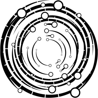 Soyut sarmal, girdap, dönme vektörü örtüşüyor. Volute, helix, koklear vertigo dairesel, geometrik çizim. Soyut çember