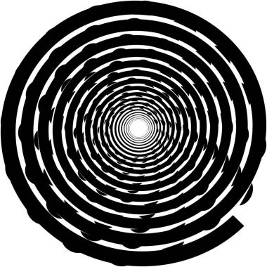 Soyut sarmal, girdap, dönme vektörü örtüşüyor. Volute, helix, koklear vertigo dairesel, geometrik çizim. Soyut çember