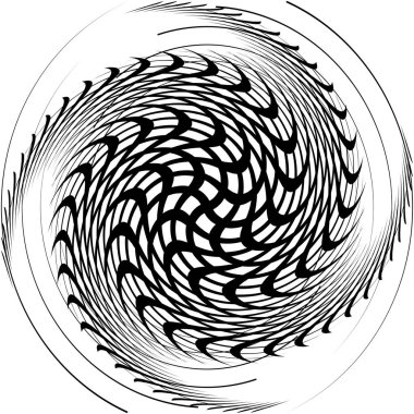 Soyut sarmal, girdap, dönme vektörü örtüşüyor. Volute, helix, koklear vertigo dairesel, geometrik çizim. Soyut çember