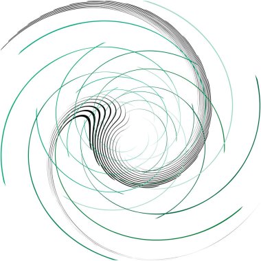 Soyut sarmal, girdap, dönme vektörü örtüşüyor. Volute, helix, koklear vertigo dairesel, geometrik çizim. Soyut çember