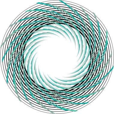 Soyut sarmal, girdap, dönme vektörü örtüşüyor. Volute, helix, koklear vertigo dairesel, geometrik çizim. Soyut çember