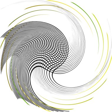 Soyut sarmal, girdap, dönme vektörü örtüşüyor. Volute, helix, koklear vertigo dairesel, geometrik çizim. Soyut çember