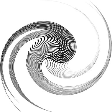 Soyut sarmal, girdap, dönme vektörü örtüşüyor. Volute, helix, koklear vertigo dairesel, geometrik çizim. Soyut çember