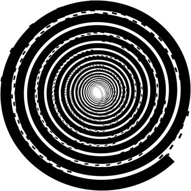 Soyut sarmal, girdap, dönme vektörü örtüşüyor. Volute, helix, koklear vertigo dairesel, geometrik çizim. Soyut çember