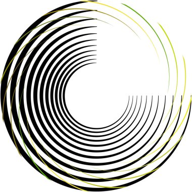 Soyut sarmal, girdap, dönme vektörü örtüşüyor. Volute, helix, koklear vertigo dairesel, geometrik çizim. Soyut çember