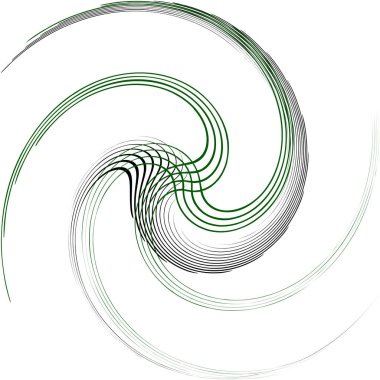 Soyut sarmal, girdap, dönme vektörü örtüşüyor. Volute, helix, koklear vertigo dairesel, geometrik çizim. Soyut çember
