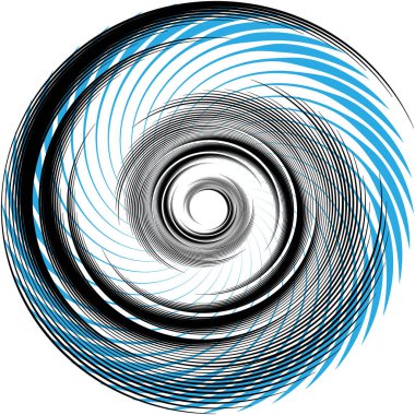 Soyut sarmal, girdap, dönme vektörü örtüşüyor. Volute, helix, koklear vertigo dairesel, geometrik çizim. Soyut çember
