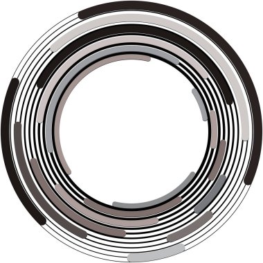 Soyut sarmal, girdap, dönme vektörü örtüşüyor. Volute, helix, koklear vertigo dairesel, geometrik çizim. Soyut çember