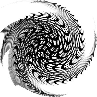 Soyut sarmal, girdap, dönme vektörü örtüşüyor. Volute, helix, koklear vertigo dairesel, geometrik çizim. Soyut çember