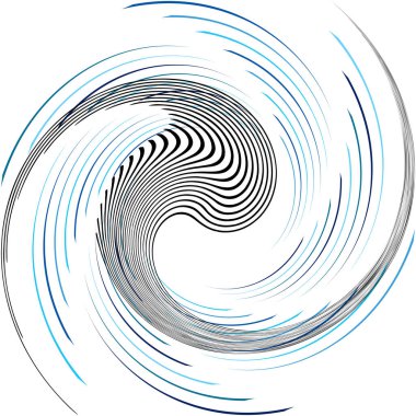 Soyut sarmal, girdap, dönme vektörü örtüşüyor. Volute, helix, koklear vertigo dairesel, geometrik çizim. Soyut çember
