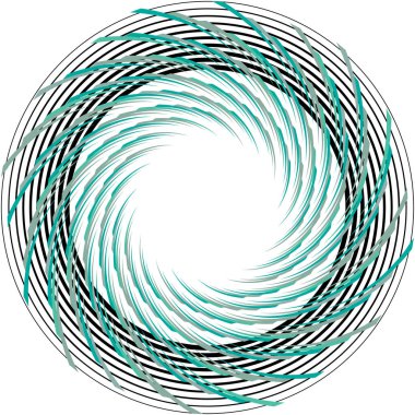 Soyut sarmal, girdap, dönme vektörü örtüşüyor. Volute, helix, koklear vertigo dairesel, geometrik çizim. Soyut çember