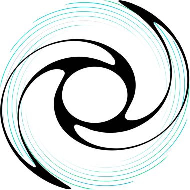 Soyut sarmal, girdap, dönme vektörü örtüşüyor. Volute, helix, koklear vertigo dairesel, geometrik çizim. Soyut çember
