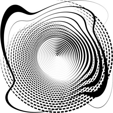 Soyut sarmal, girdap, dönme vektörü örtüşüyor. Volute, helix, koklear vertigo dairesel, geometrik çizim. Soyut çember