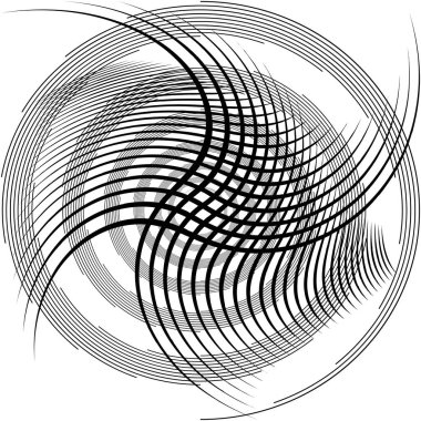 Soyut sarmal, girdap, dönme vektörü örtüşüyor. Volute, helix, koklear vertigo dairesel, geometrik çizim. Soyut çember