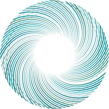 Soyut sarmal, girdap, dönme vektörü örtüşüyor. Volute, helix, koklear vertigo dairesel, geometrik çizim. Soyut çember