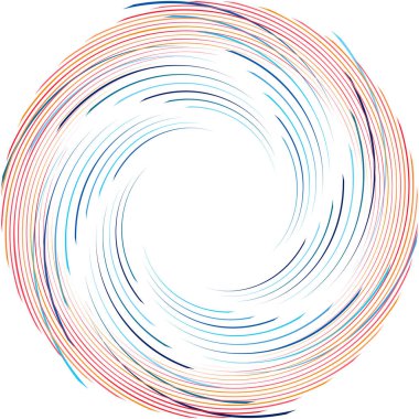 Soyut sarmal, girdap, dönme vektörü örtüşüyor. Volute, helix, koklear vertigo dairesel, geometrik çizim. Soyut çember
