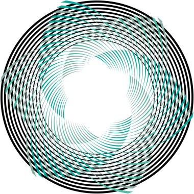 Soyut sarmal, girdap, dönme vektörü örtüşüyor. Volute, helix, koklear vertigo dairesel, geometrik çizim. Soyut çember