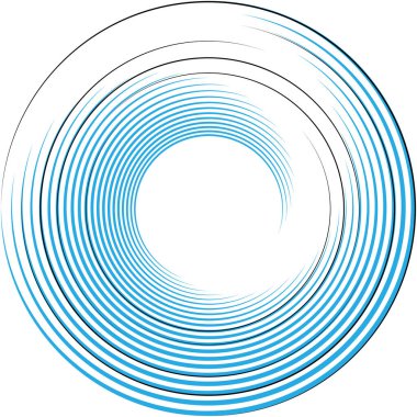 Soyut sarmal, girdap, dönme vektörü örtüşüyor. Volute, helix, koklear vertigo dairesel, geometrik çizim. Soyut çember