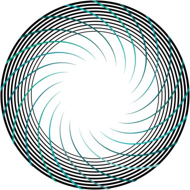 Soyut sarmal, girdap, dönme vektörü örtüşüyor. Volute, helix, koklear vertigo dairesel, geometrik çizim. Soyut çember