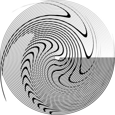 Soyut sarmal, girdap, dönme vektörü örtüşüyor. Volute, helix, koklear vertigo dairesel, geometrik çizim. Soyut çember