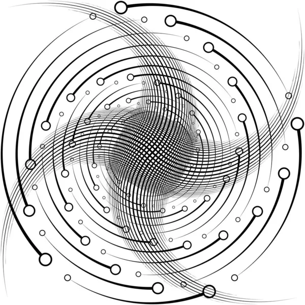 Abstracte Spiraal Draaikolk Wervelvector Voluut Helix Cochleaire Vertigo Cirkelvormig Geometrische — Stockvector